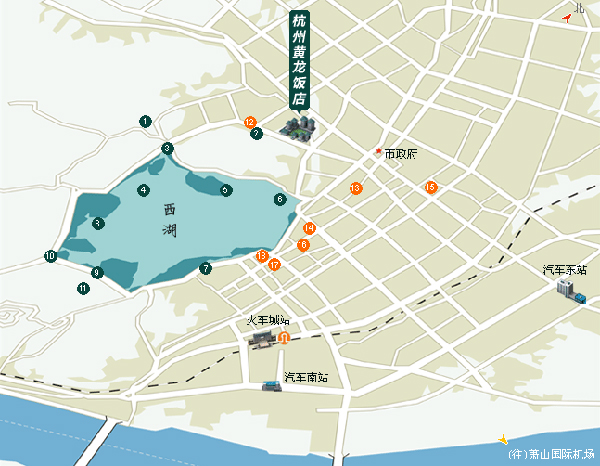 Dragon Hotel, Hangzhou Map