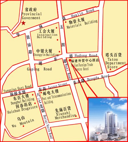 Foreign Trade Center Hotel Fujian Map