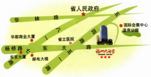 Spring Hotel, Fuzhou-Dongda Road Branch Map