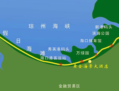 Golden Sea View Hotel, Haikou Map