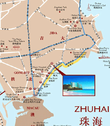 Grand Bay View Hotel, Zhuhai Map