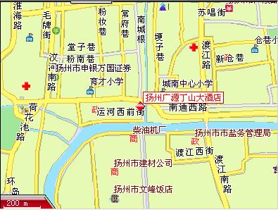 Guangyuan Dingshan Hotel, Yangzhou Map