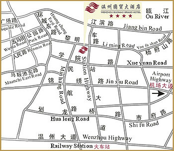 Guomao Grand Hotel Wenzhou Map