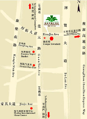 Haiyatt Garden Hotel Dongguan Map