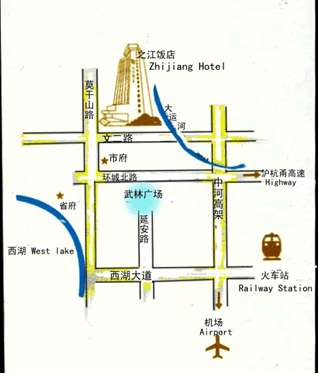 Hangzhou Zhijiang Hotel Map