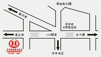 Helen Bergh Hotel, Kaiping Map