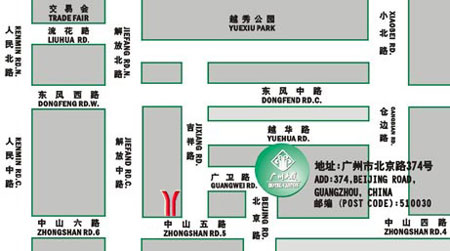Hotel Canton,Guangzhou Map