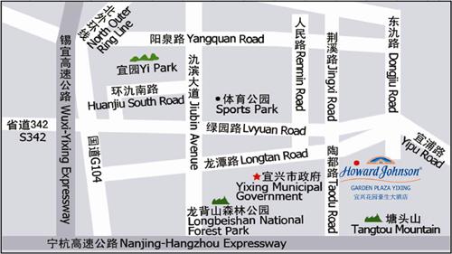 Howard Johnson Garden Plaza,Yixing Map