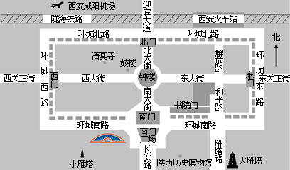 Howard Johnson Ginwa Plaza Hotel Xi'an Map