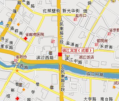 Jinjiang Hotel, Chengdu Map