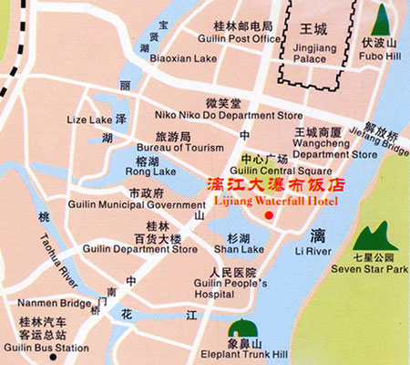 Lijiang Waterfall Hotel, Guilin Map
