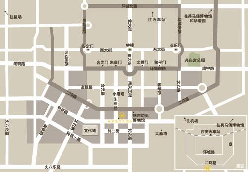 Orient Hotel, Xian Map