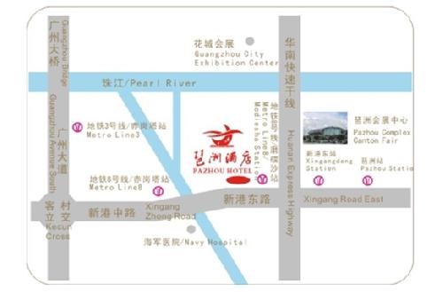 Pazhou Hotel, Guangzhou Map
