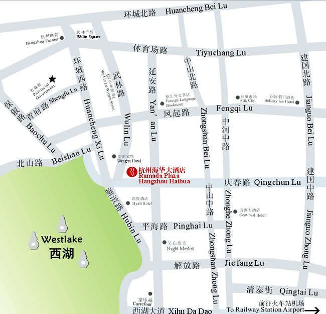 Ramada Plaza Haihua Hotel, Hangzhou Map