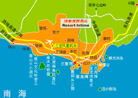 Resort Intime, Sanya Map