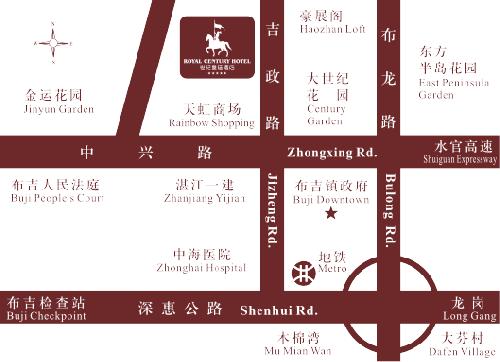 Royal Century Hotel, Shenzhen Map