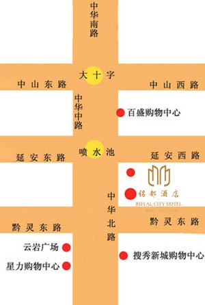 Royal City Hotel, Guiyang Map