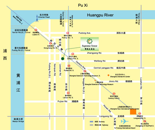 Supreme Tower, Shanghai Map