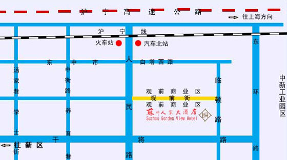 Suzhou Garden View hotel Map