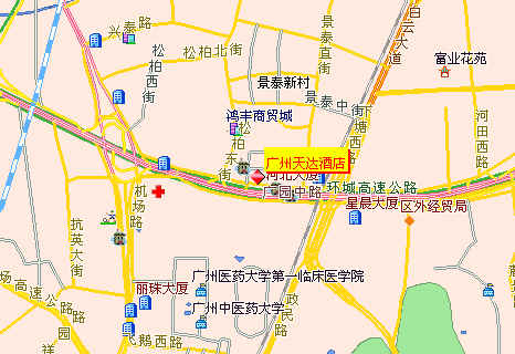 Tianda Hotel, Guangzhou Map
