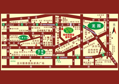 Vienna Hotels(Shenzhen Longgang Shengping) Map