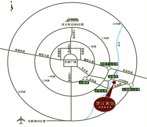 WangJiang Hotel Chengdu Map