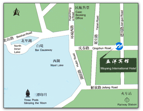 Wuyang Hotel,Hangzhou Map