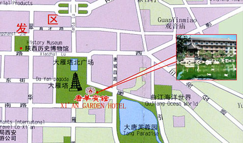 Xi'an Garden Hotel Map