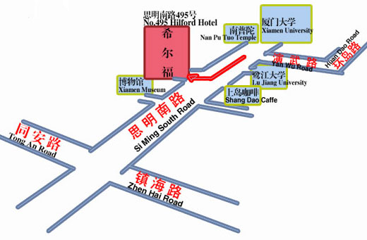 Xiamen Heyijia Garoen Hotel) Map