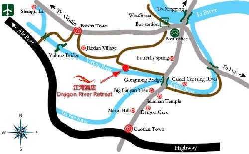 Yangshuo Dragon River Retreat Map