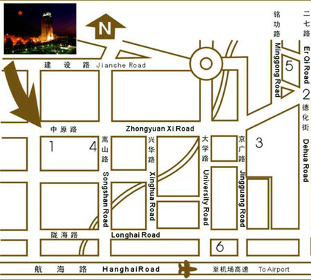 Yuda Palace Hotel, Zhengzhou Map