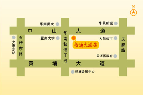 Yutong Hotel, Guangzhou Map