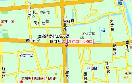 Zhejiang International Hotel, Hangzhou Map