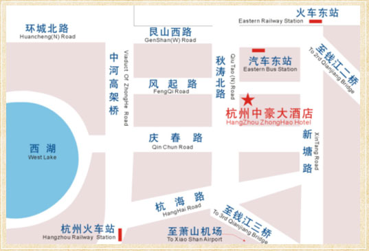 Zhonghao Hotel, Hangzhou Map