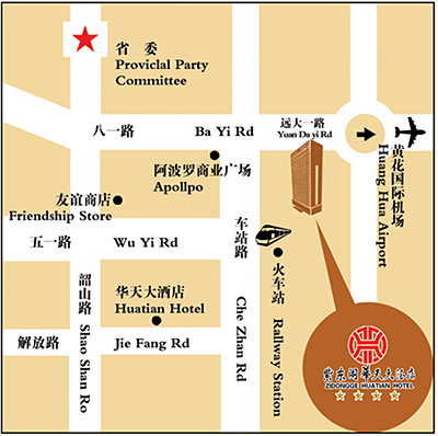 Zidongge Huatian Hotel Changsha Map