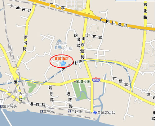 HuangPu Hotel ,Guangzhou Map