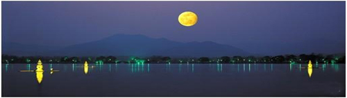 Three pools reflecting the moon